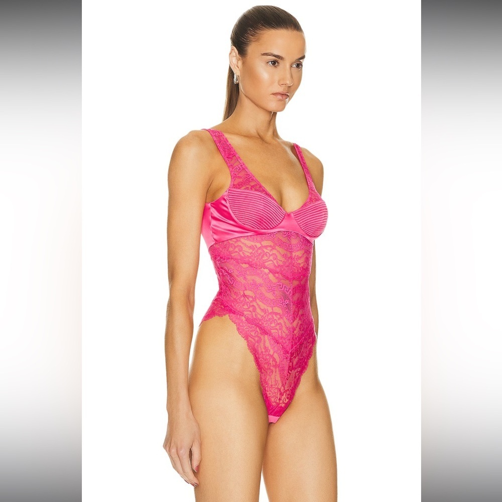 Versace Satin and Lace Bustier Bodysuit